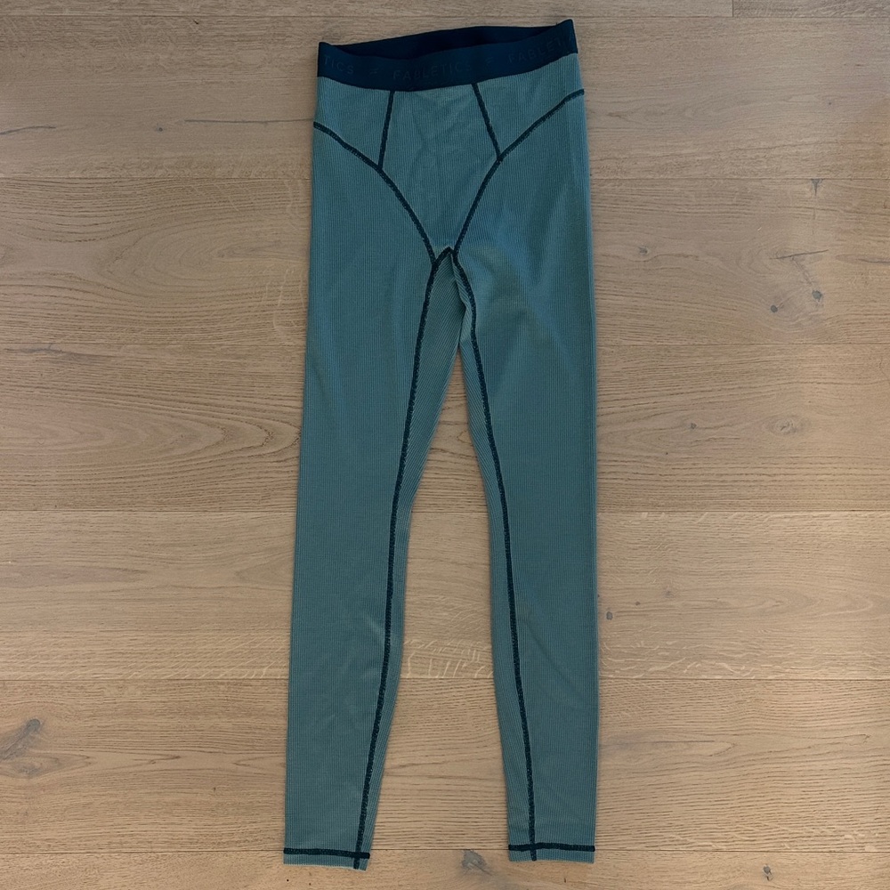 Fabletics Arctic Wave Leggings with Black Waistband